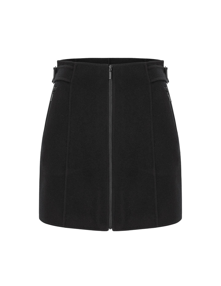 BORA AKSU Zip-Embellished Wool Reversible Skirt