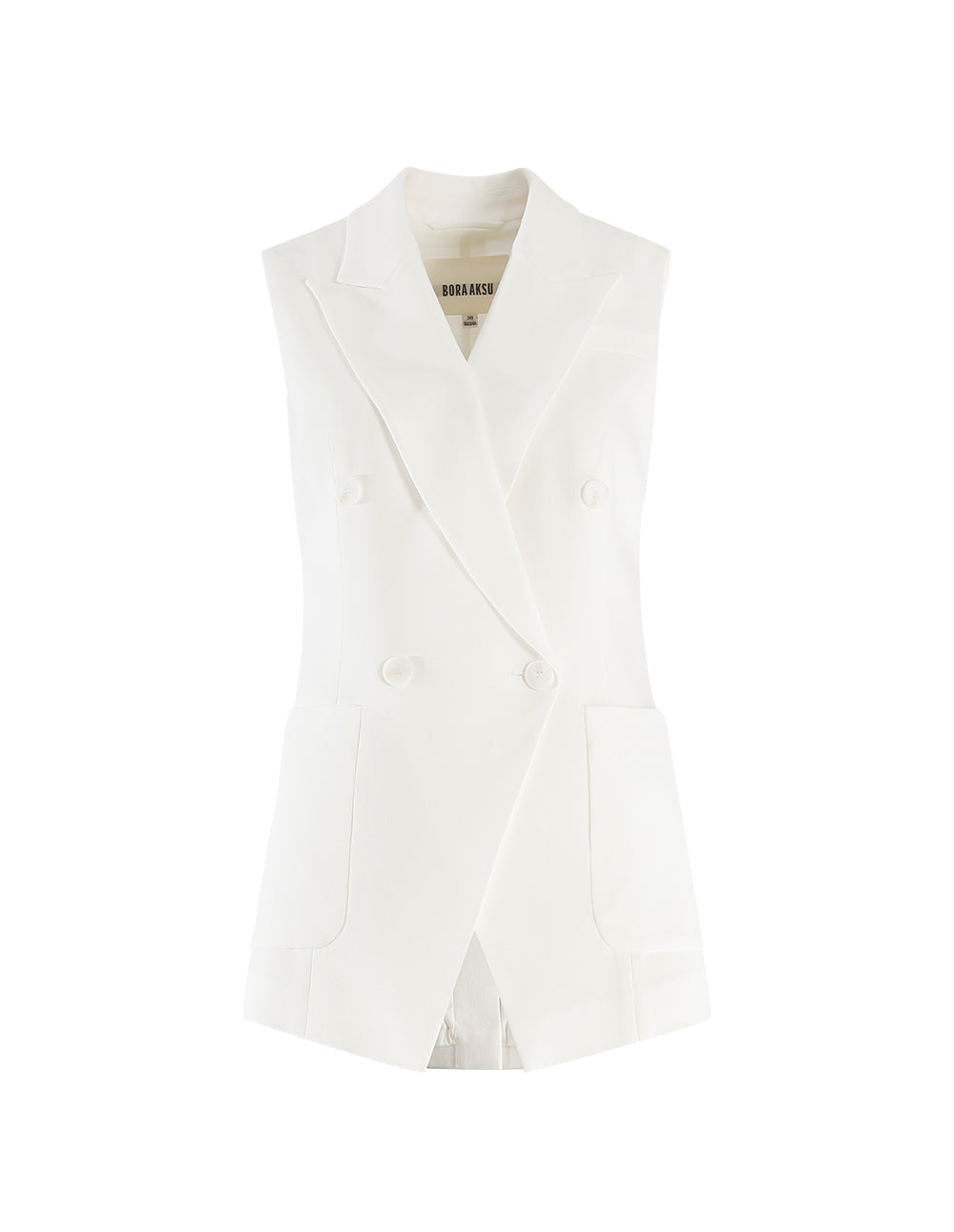 BORA AKSU Peak lapel design pure white Vest