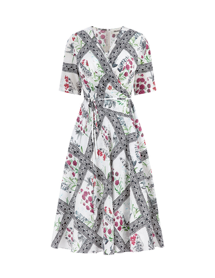BORA AKSU Garden Of Eden Silk Floral Print Dress