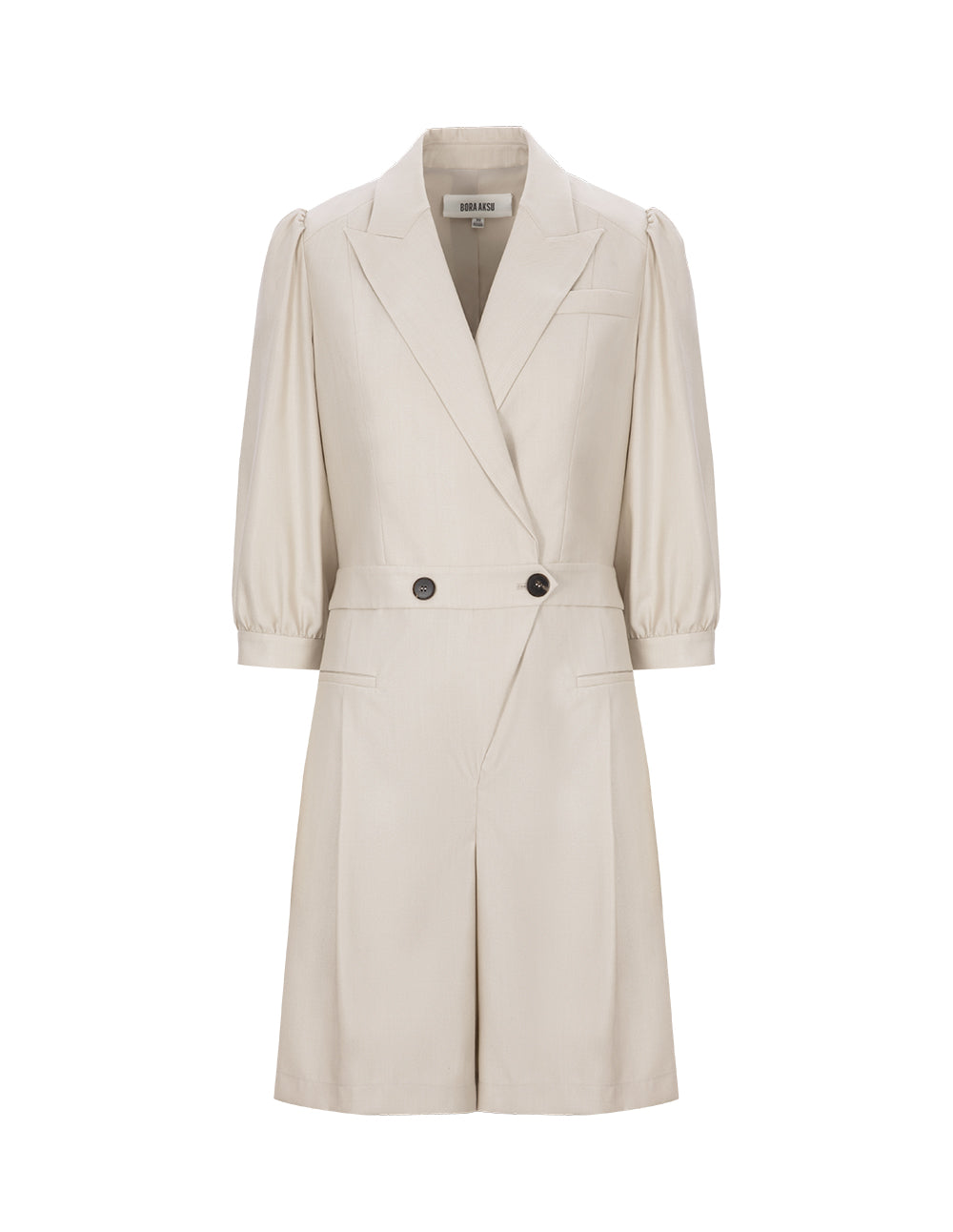 BORA AKSU Puff-Sleeved Silk And Wool-Blend Jumpsuit