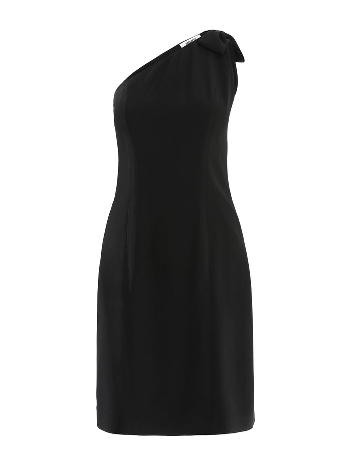 BORA AKSU Off shoulder black tie dress
