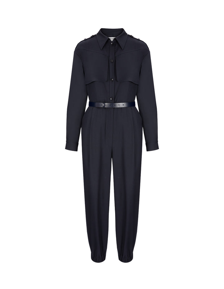 BORA AKSU Utility Style Lapel Belt Jumpsuit