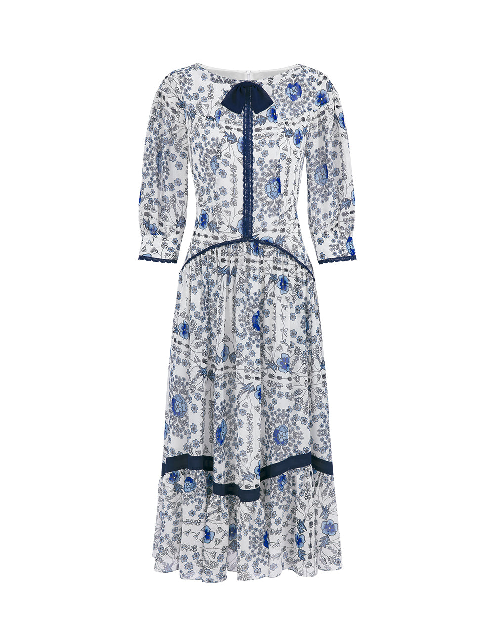 BORA AKSU Colour-Block Bow-Embellished Pleated Dress