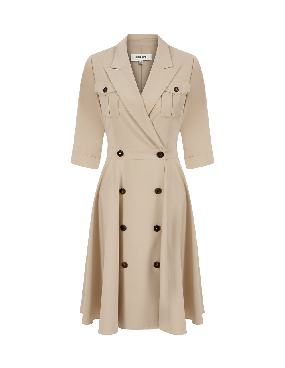 BORA AKSU Vintage Tiered Skirt Double Breasted Suit Dress