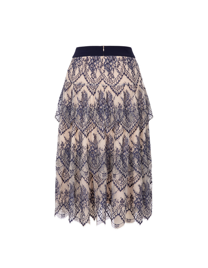 BORA AKSU Apricot Blue Lace Short Skirt