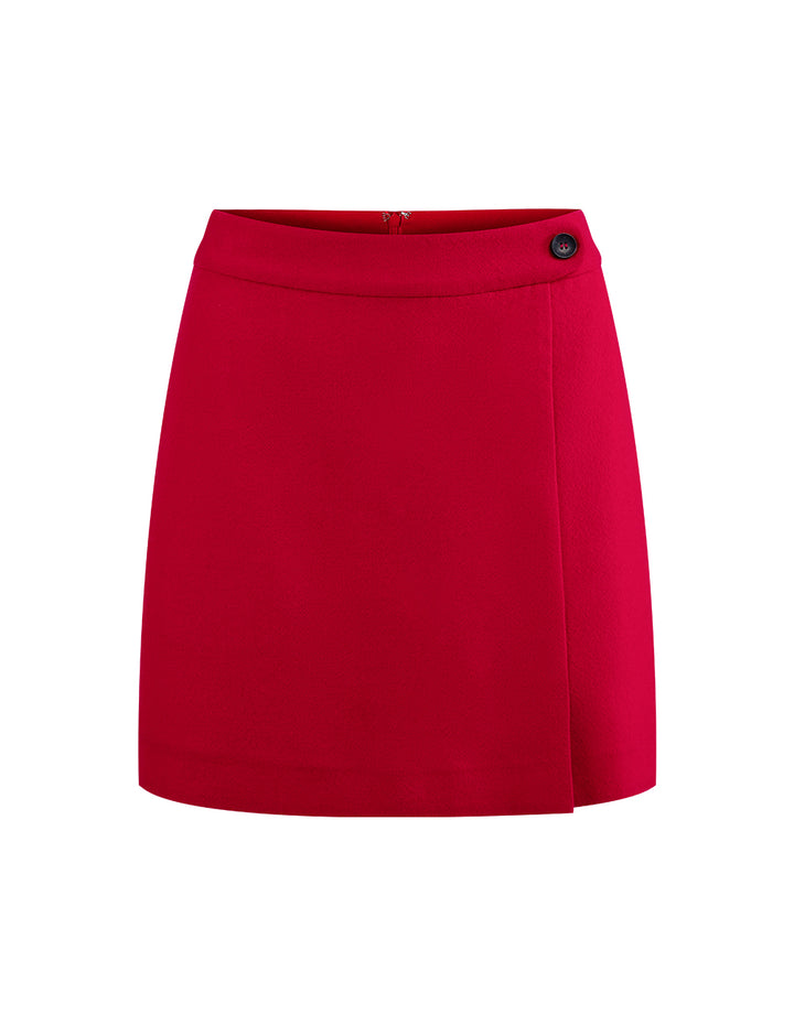 BORA AKSU Cherry Red Sheep's Wool Skirt