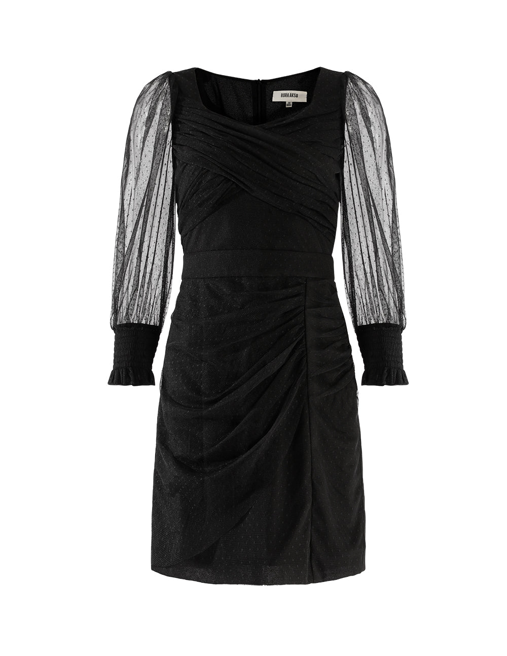 BORA AKSU Shirred Detail Asymmetrical Mini Dress