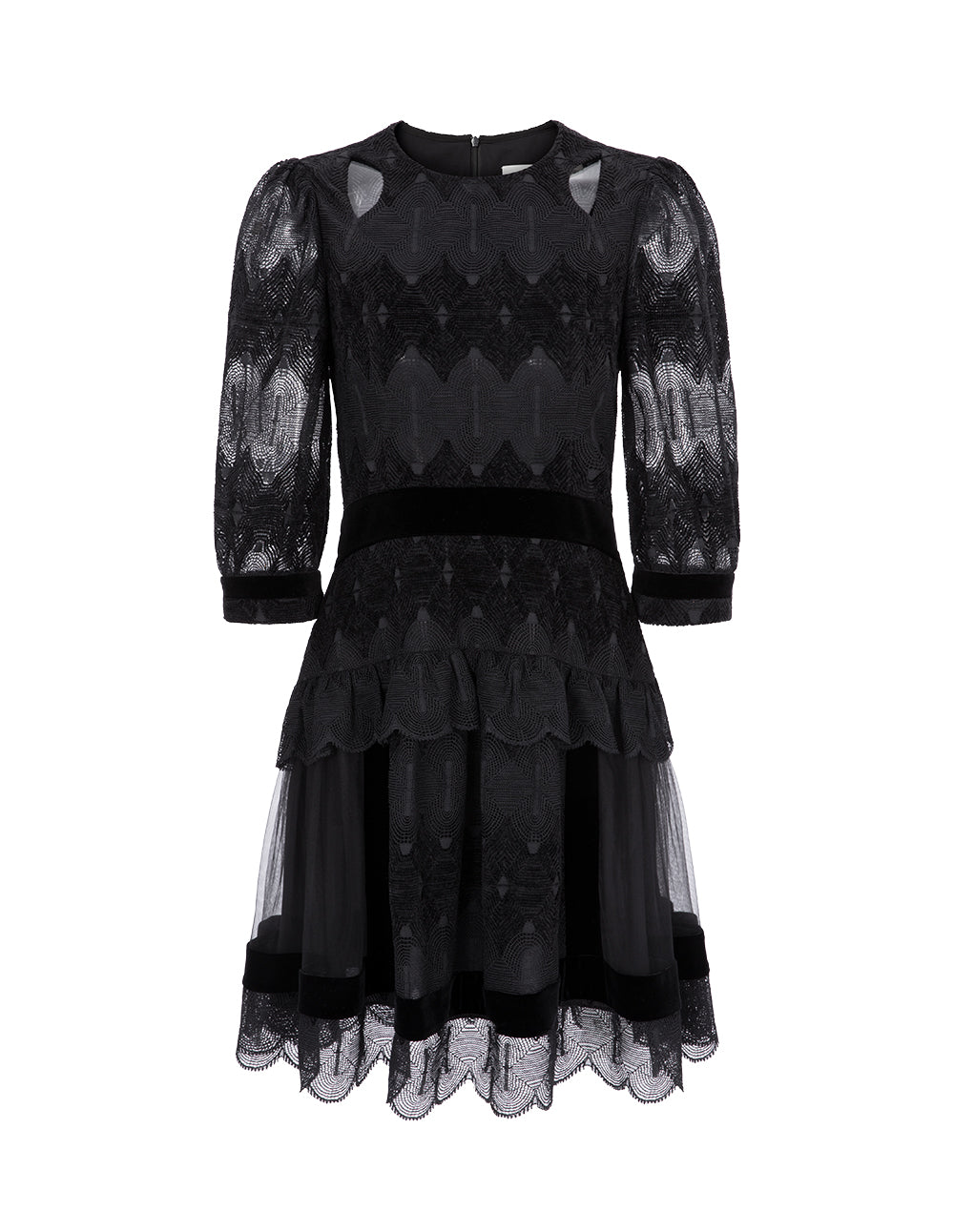 BORA AKSU Tulle-Panelled French Lace Dress