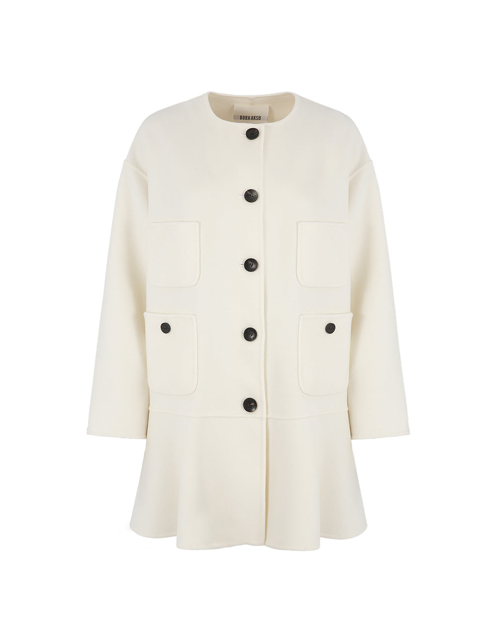 BORA AKSU French Elegant Mulberry Silk Blended Wool Coat