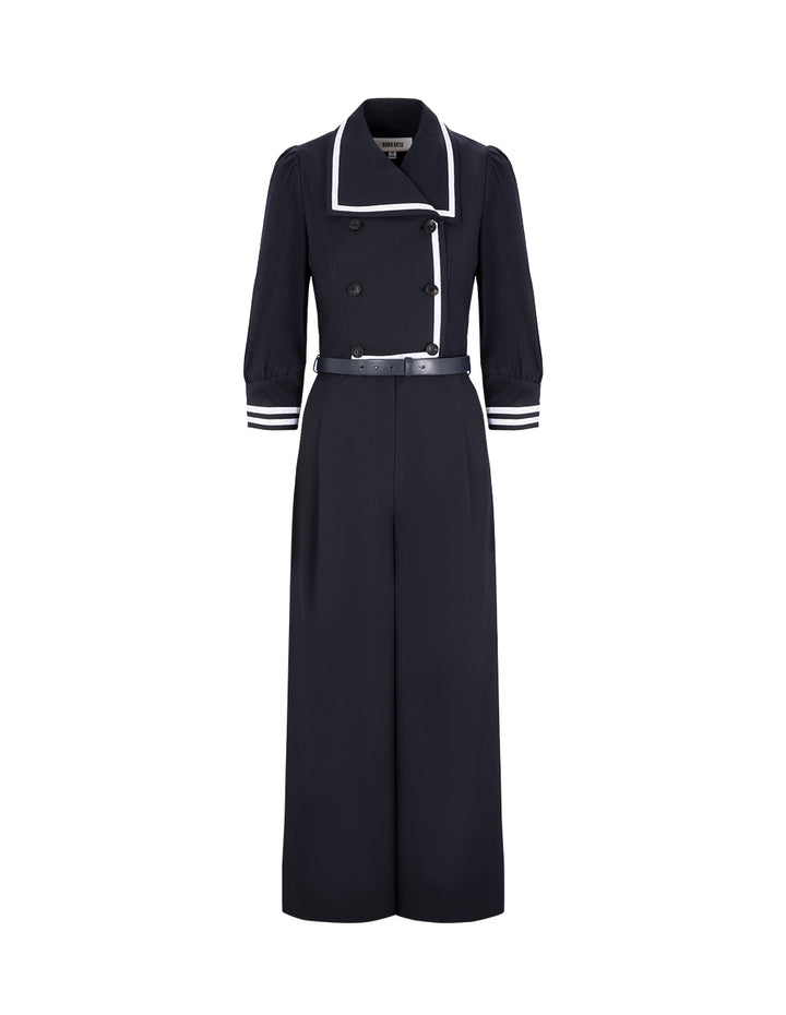 BORA AKSU Navy Lapel Jumpsuit