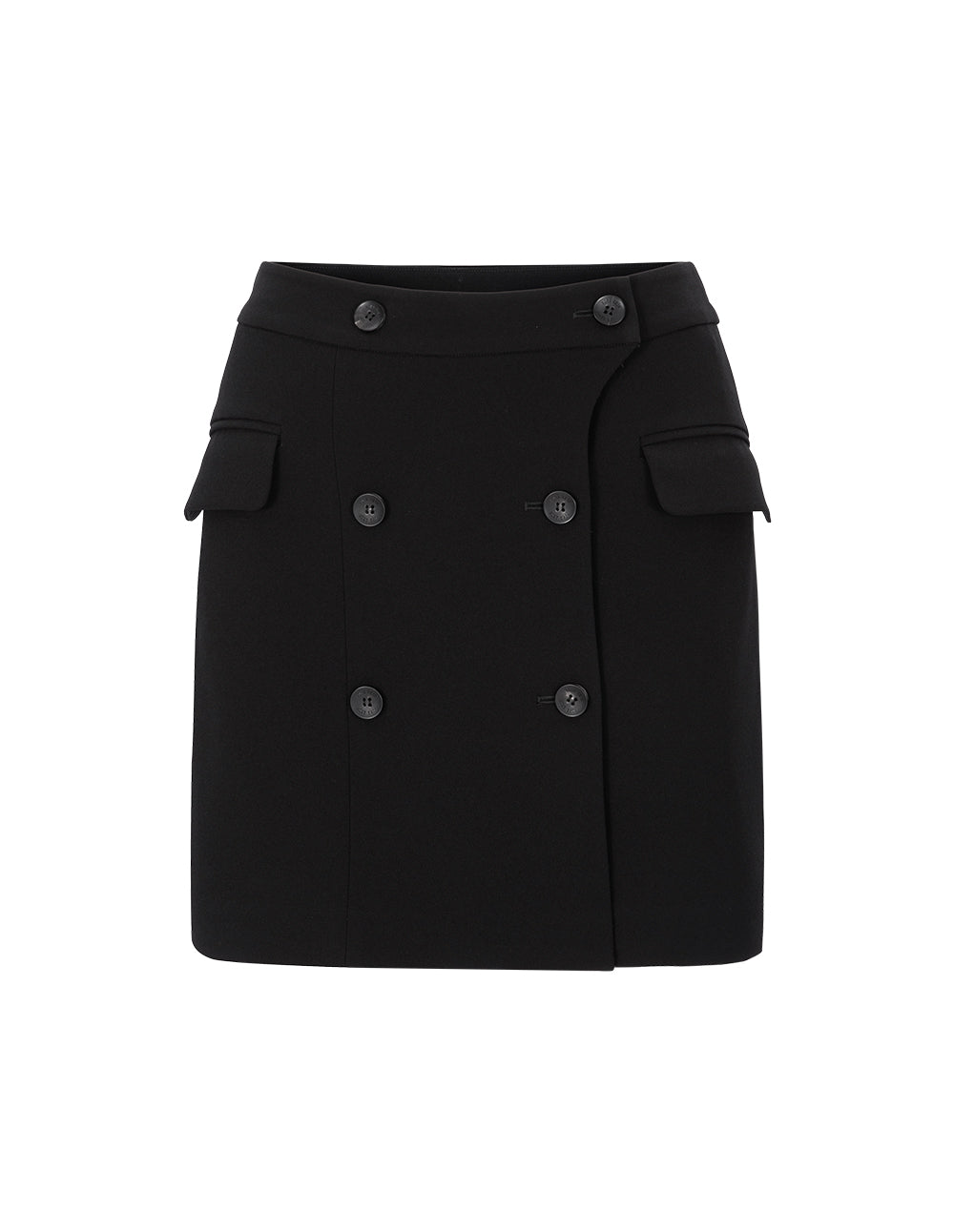 BORA AKSU Elegant All-Match Triple-Acetate Lapped Double-Breasted Skirt