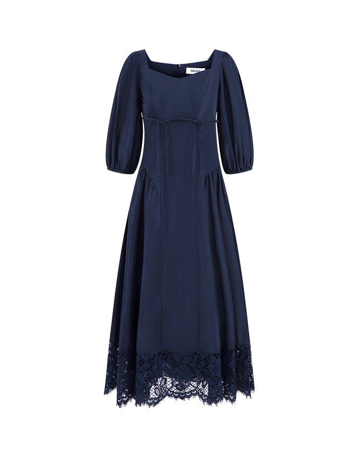 BORA AKSU Diamond Neck Lace Panel Dress