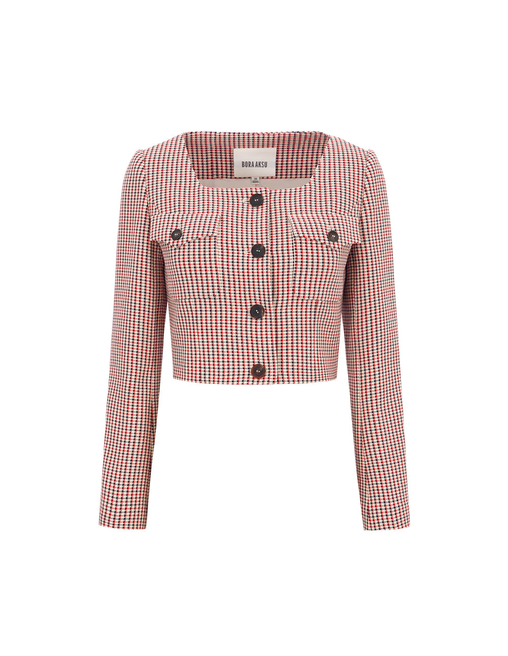 BORA AKSU Houndstooth Tweed Cropped Jacket