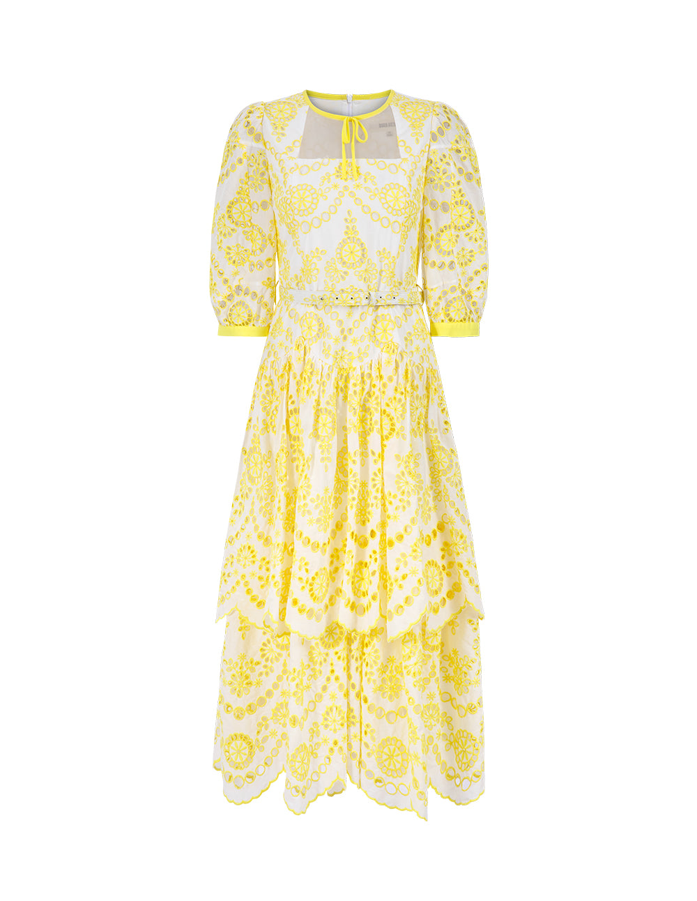 BORA AKSU Embroidered Puff Sleeve Party Dress