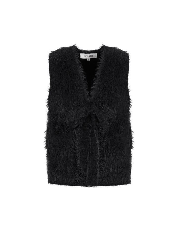 BORA AKSU Imitation Mink Long Hair Knitted Vest