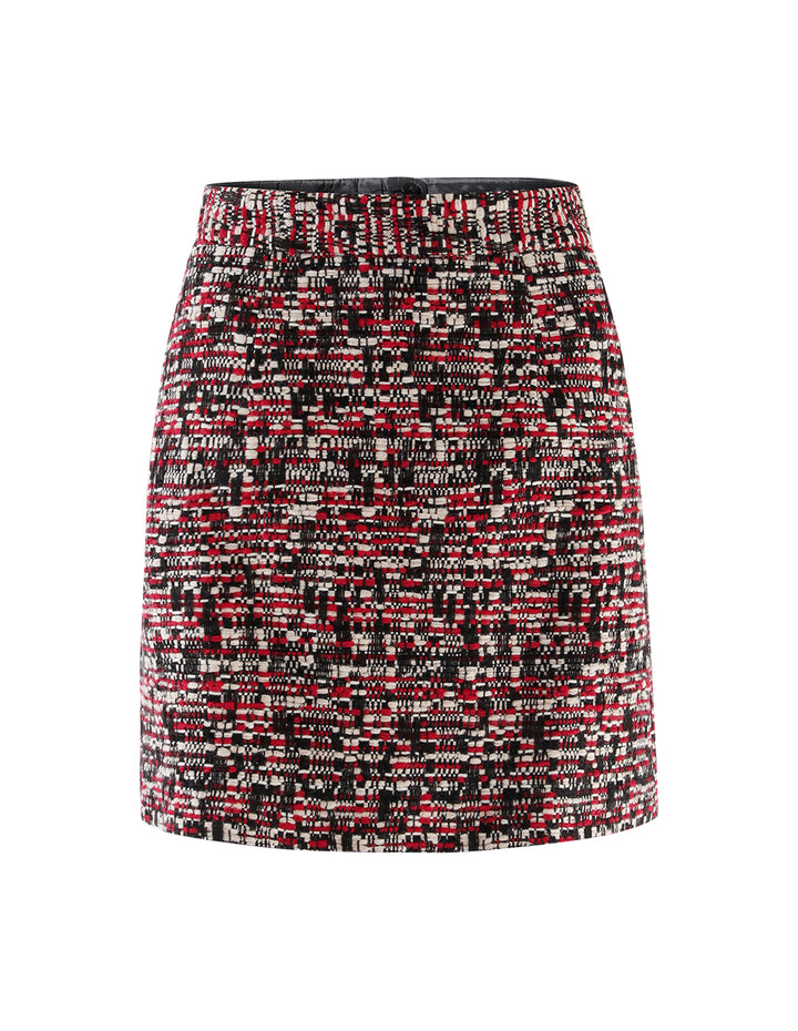 BORA AKSU Red And Black Tweed Pack Hip Skirt
