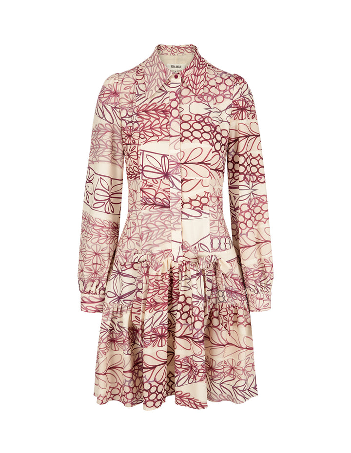 BORA AKSU Puff-Sleeve Shirt Pleated Printed Long-Sleeve Dress