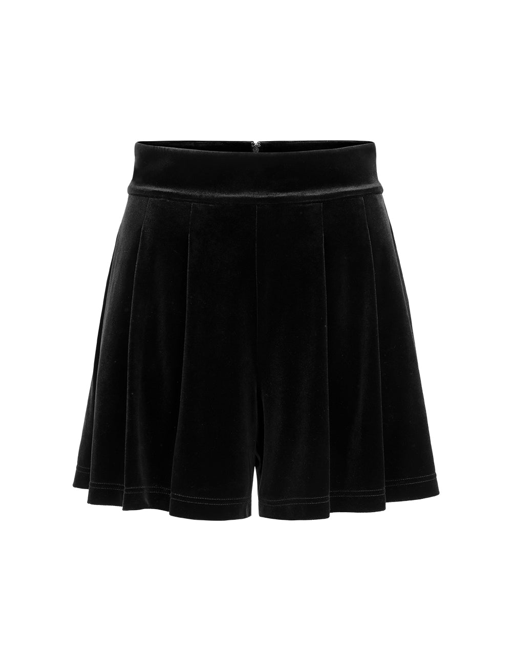 BORA AKSU Casual Velvet High Waist Wide-Leg A-Line Shorts