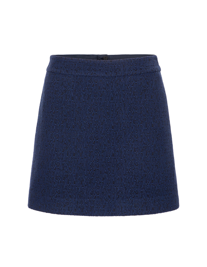 BORA AKSU Elegant All-Match Tweed A-Line Skirt