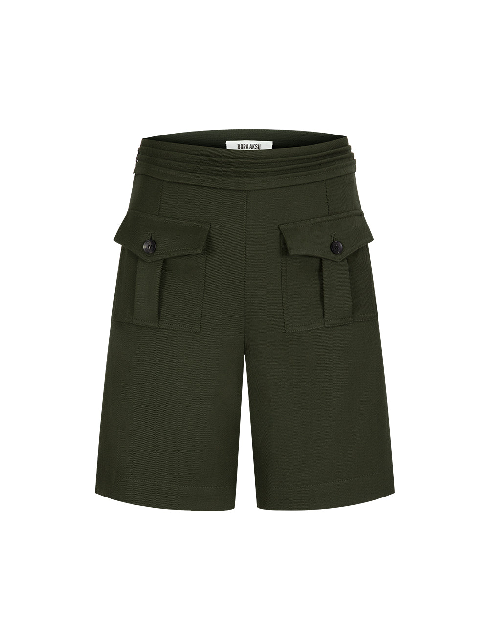 Bora Aksu Wool Retro Cargo Patch Pocket Shorts