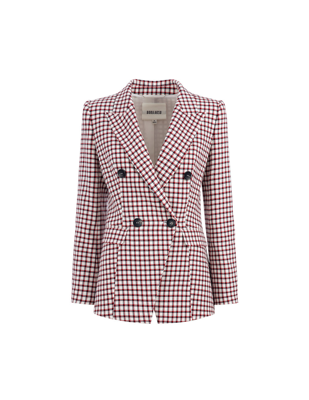BORA AKSU Checked Lapel Double-Breasted Blazer