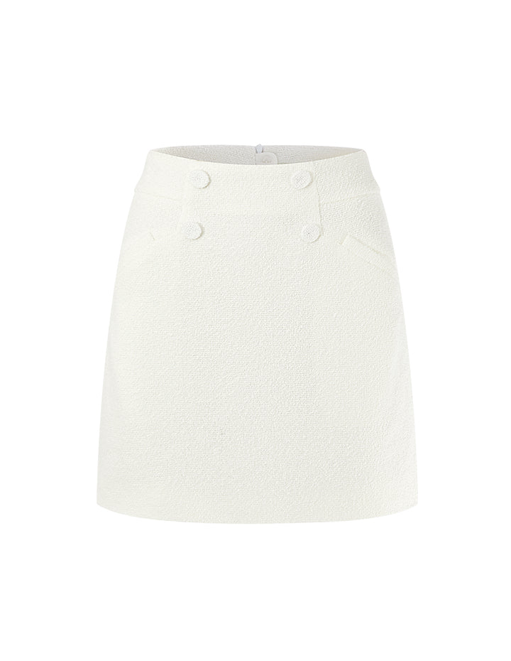 BORA AKSU Double-Breasted Tweed Mini Skirt