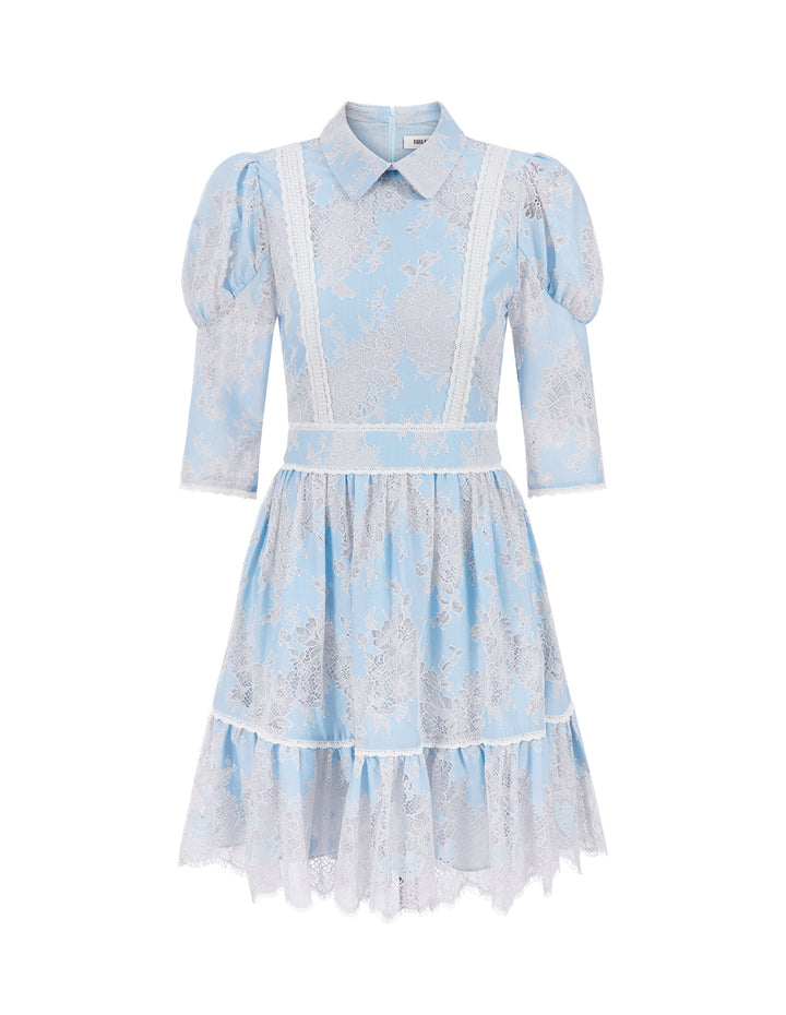 BORA AKSU French Court Peter Wind Neck Lace Dress