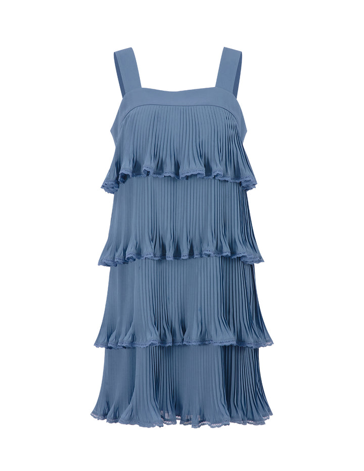 BORA AKSU Pleated Tiered Skirt Dress