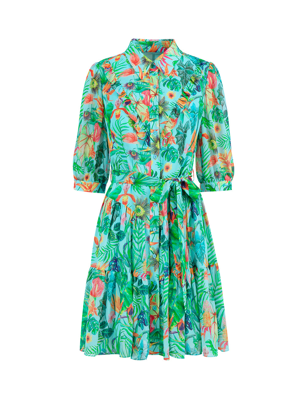 BORA AKSU Floral-Print Pleated Shirt Dress