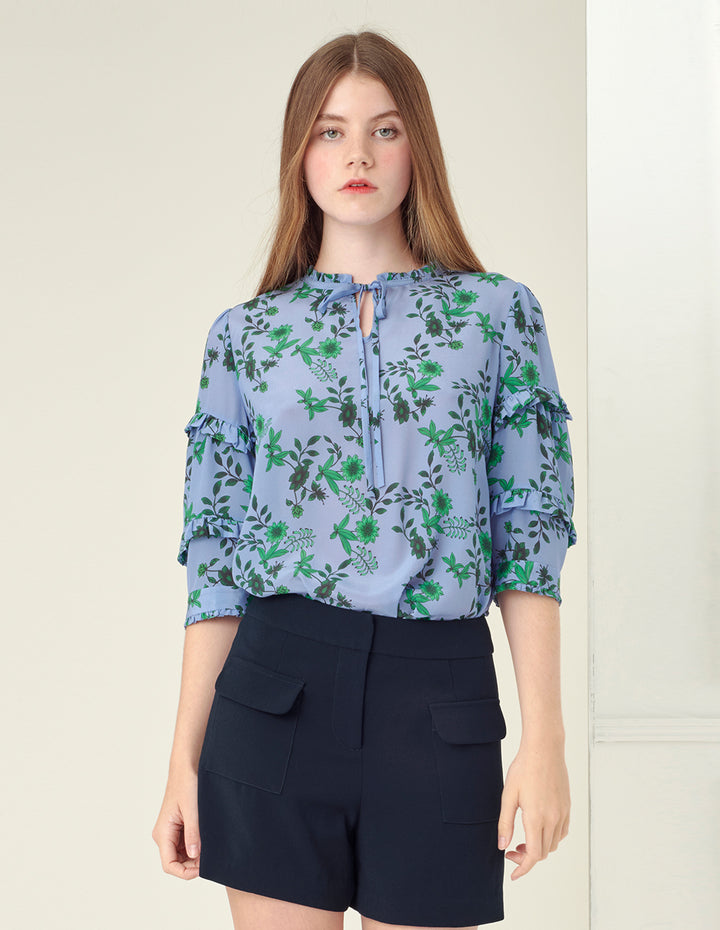 BORA AKSU Bavy blue flap pockets shorts