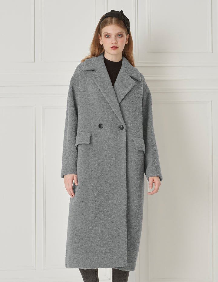 BORA AKSU Elegant Lapel Loose Fit Wool Coat