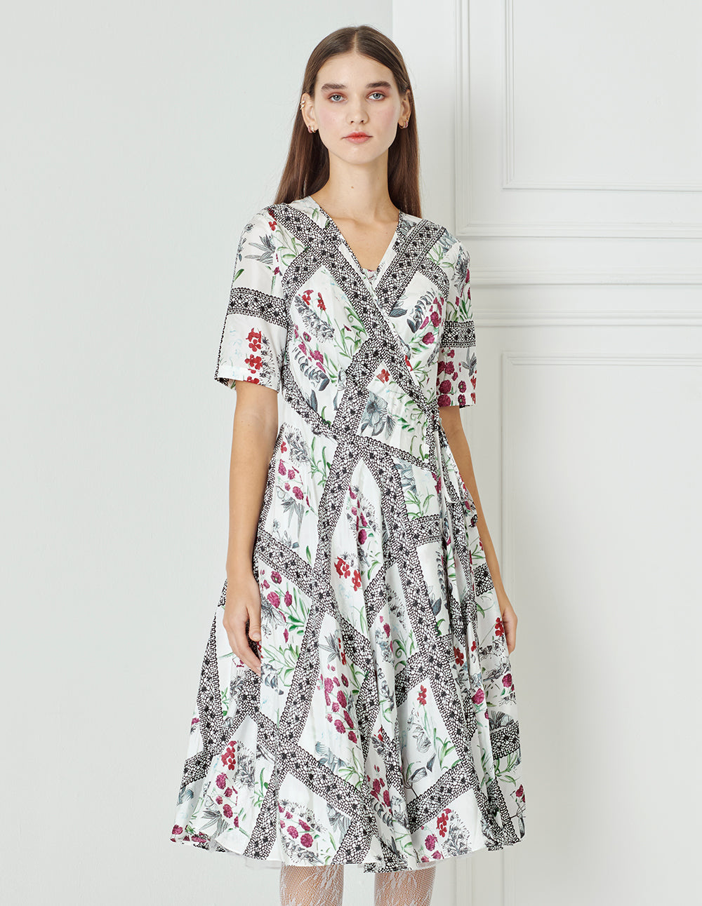 BORA AKSU Garden Of Eden Silk Floral Print Dress