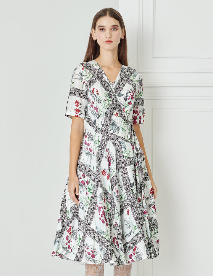 BORA AKSU Garden Of Eden Silk Floral Print Dress