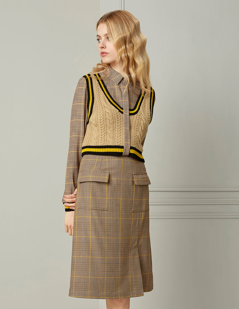 BORA AKSU Side Slit Midi Pencil Skirt