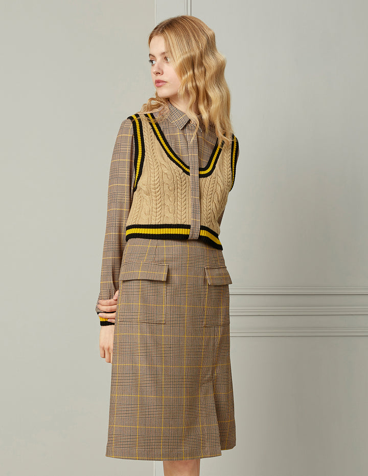 BORA AKSU Side Slit Midi Pencil Skirt