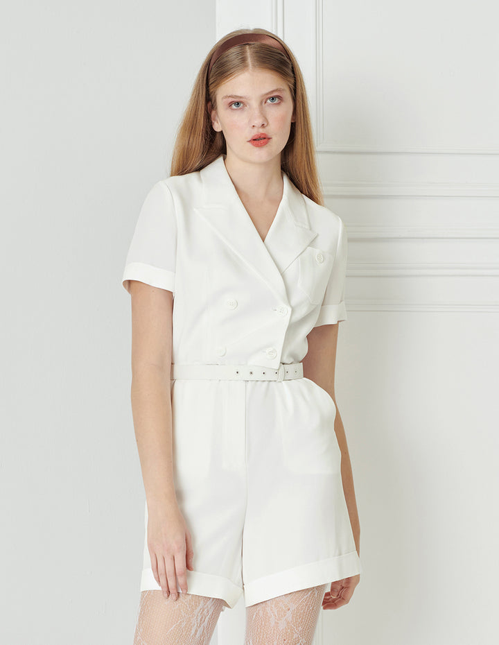 BORA AKSU Acetate Elegant Blazer Collar Jumpsuit