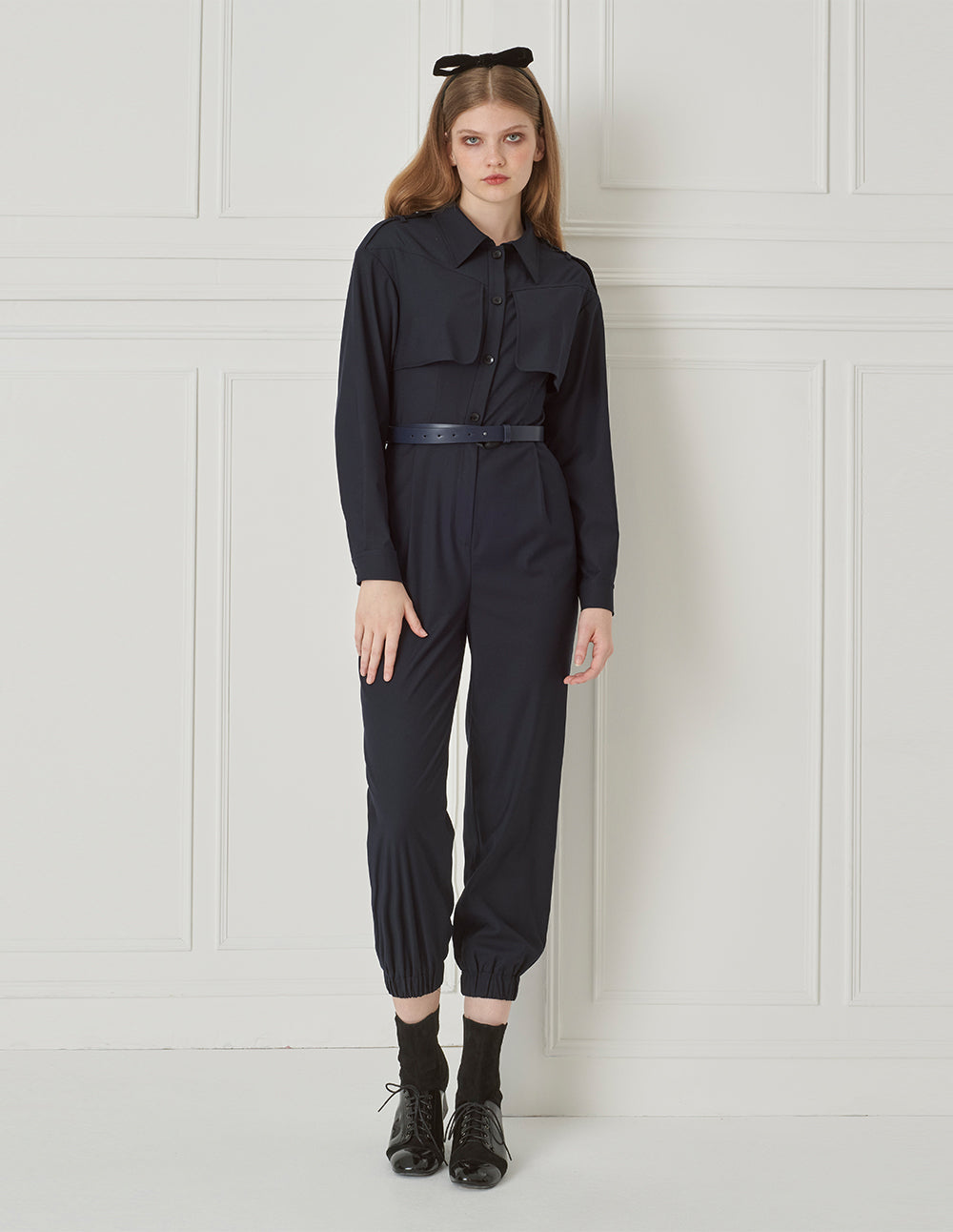 BORA AKSU Utility Style Lapel Belt Jumpsuit