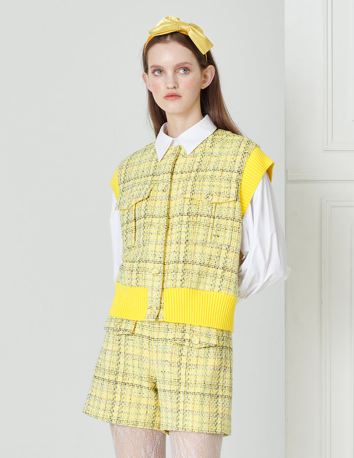 BORA AKSU Sharp Lemon Tweed Suit Shorts