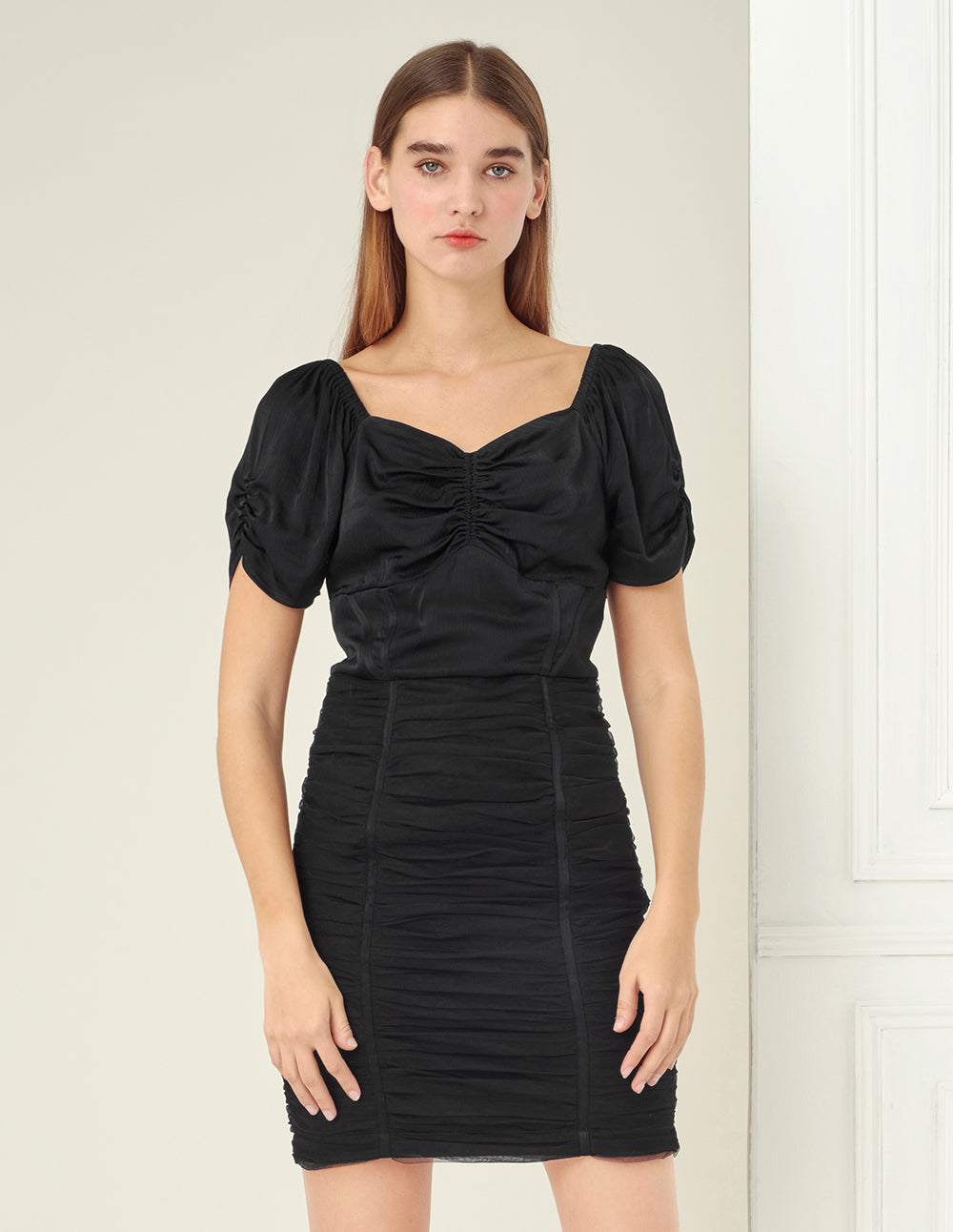 BORA AKSU Fitted hip pleated dress