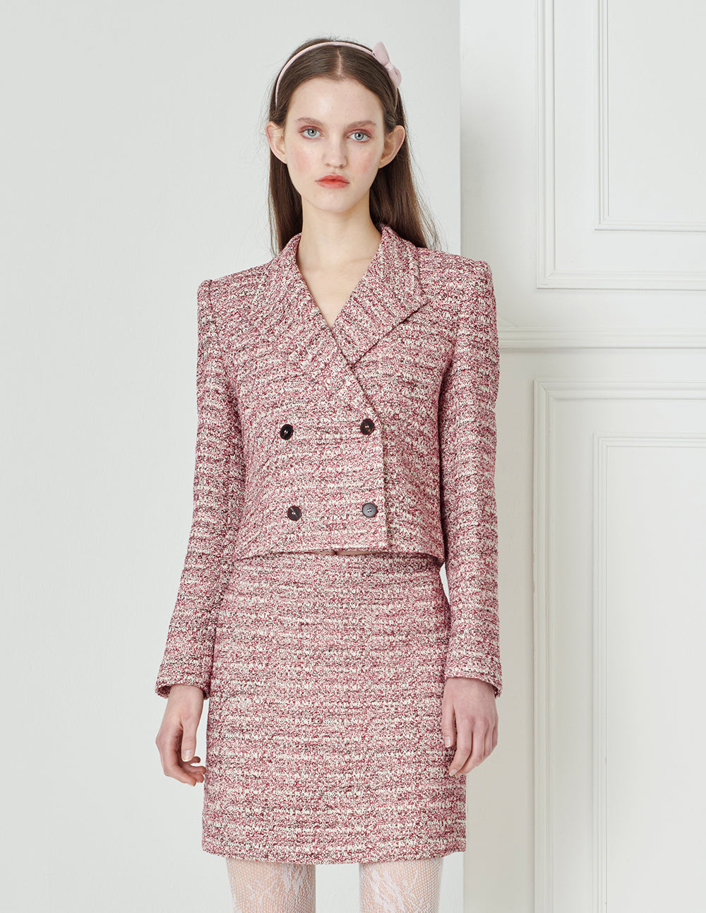 BORA AKSU Elegant Blended Tweed Blazer