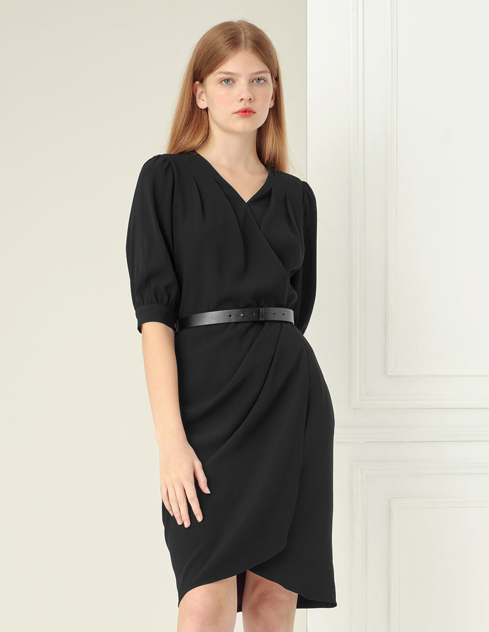 BORA AKSU Asymmetrical Belted Wrap Dress