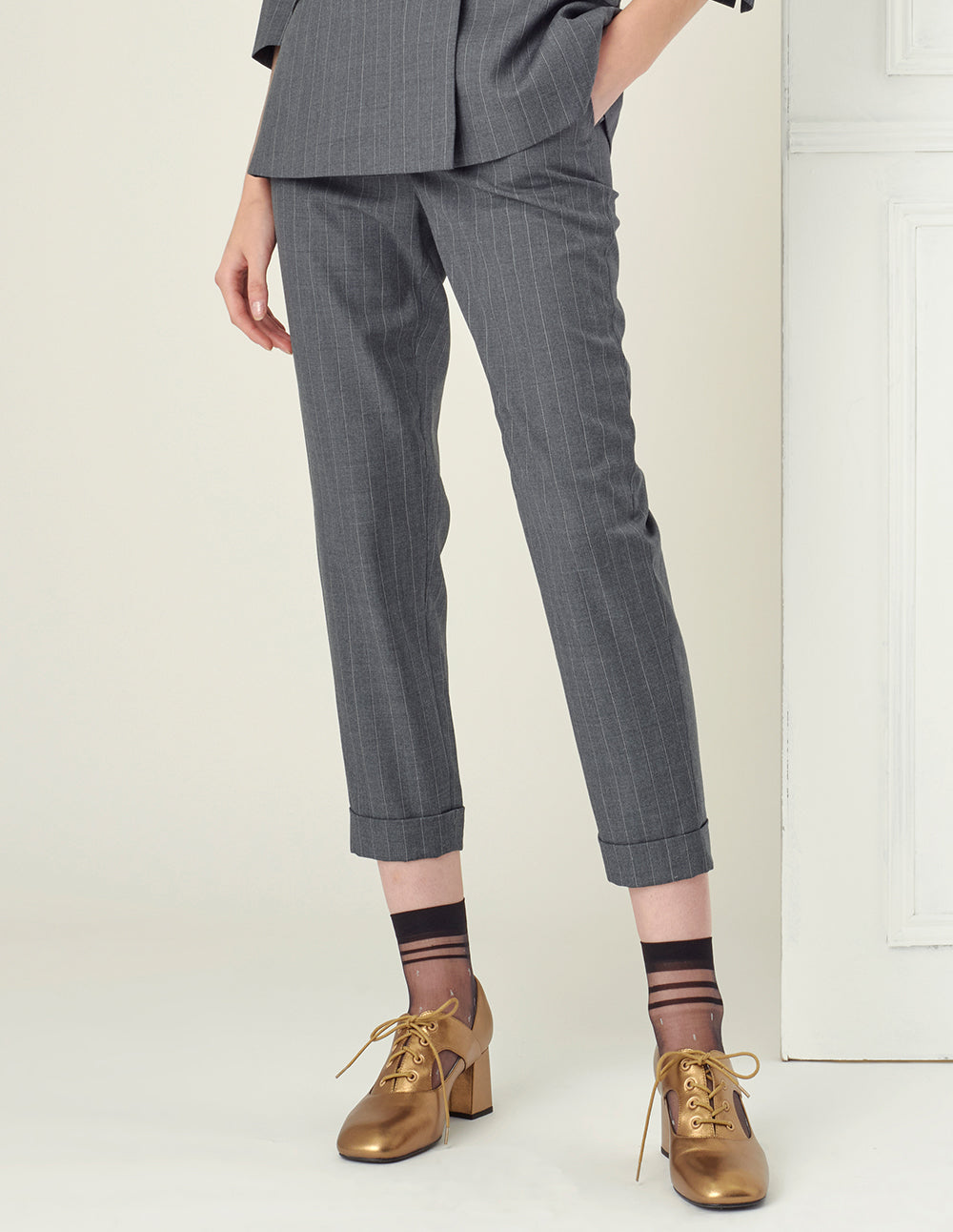 BORA AKSU Embroidered Elastic Waistband Taper Pants