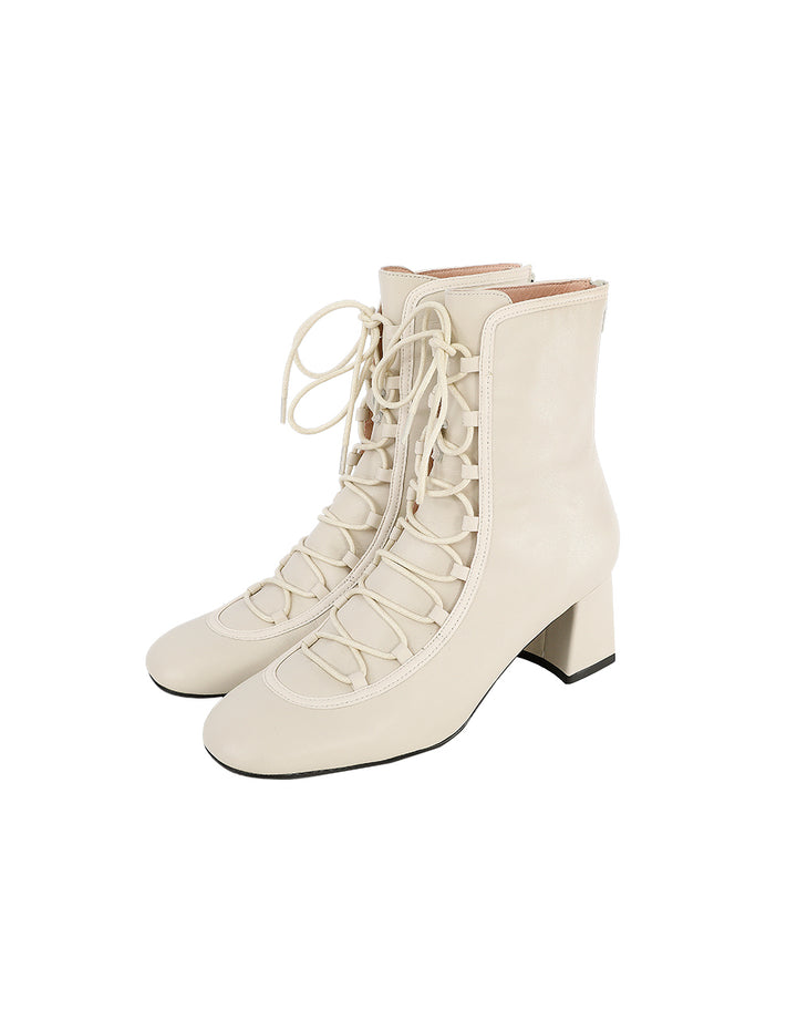 BORA AKSU Leather Lace-Up Heel Boots