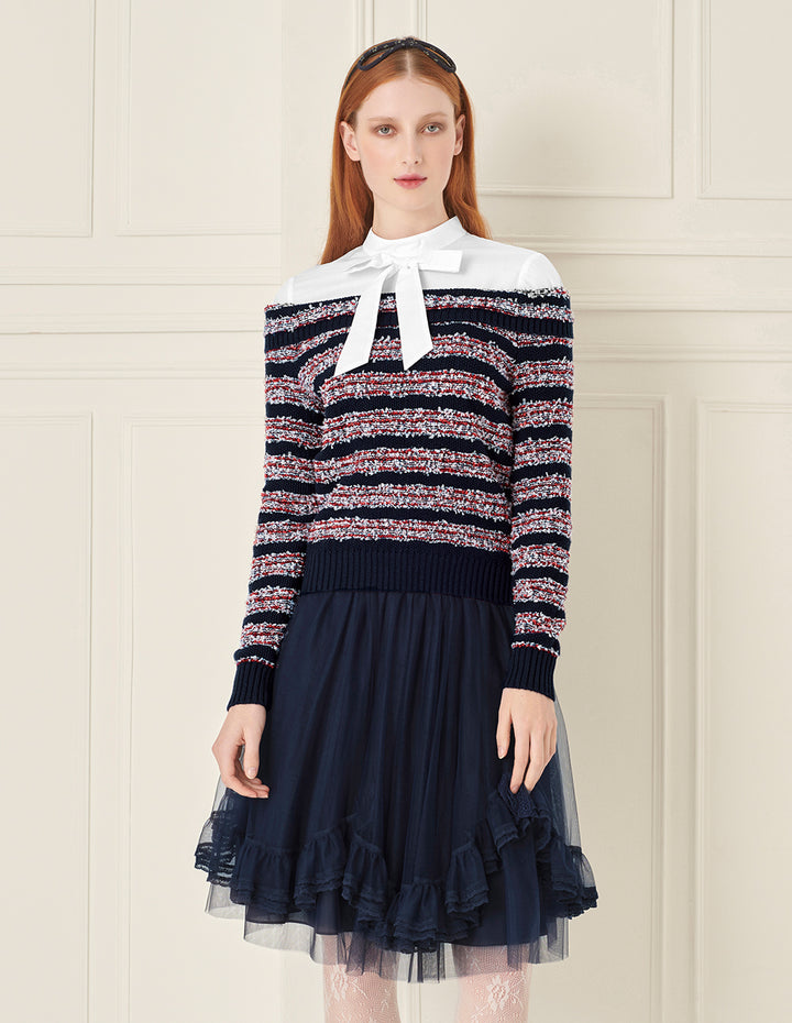 BORA AKSU Layered Mesh Patchwork Skirt