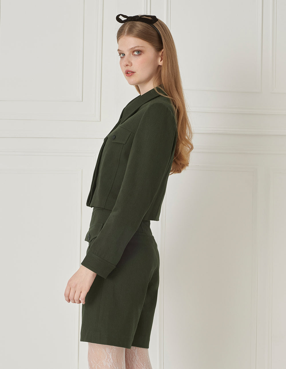 Bora Aksu Wool Retro Cargo Patch Pocket Shorts