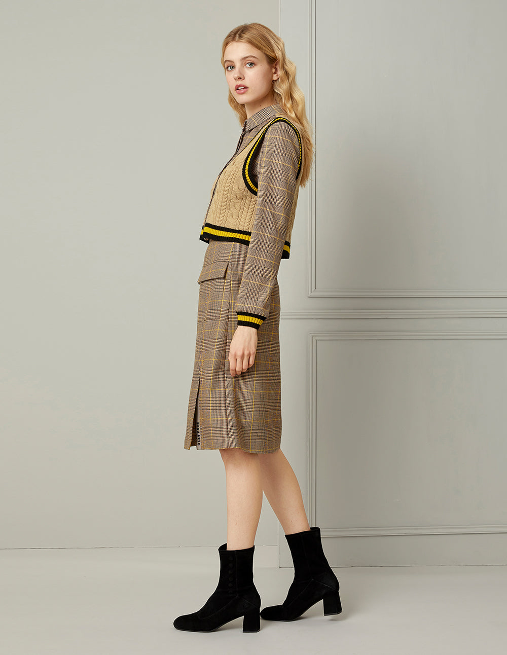 BORA AKSU Side Slit Midi Pencil Skirt