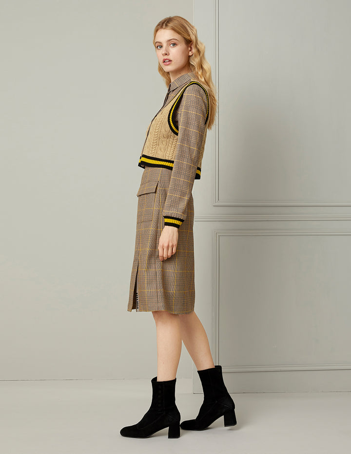 BORA AKSU Side Slit Midi Pencil Skirt