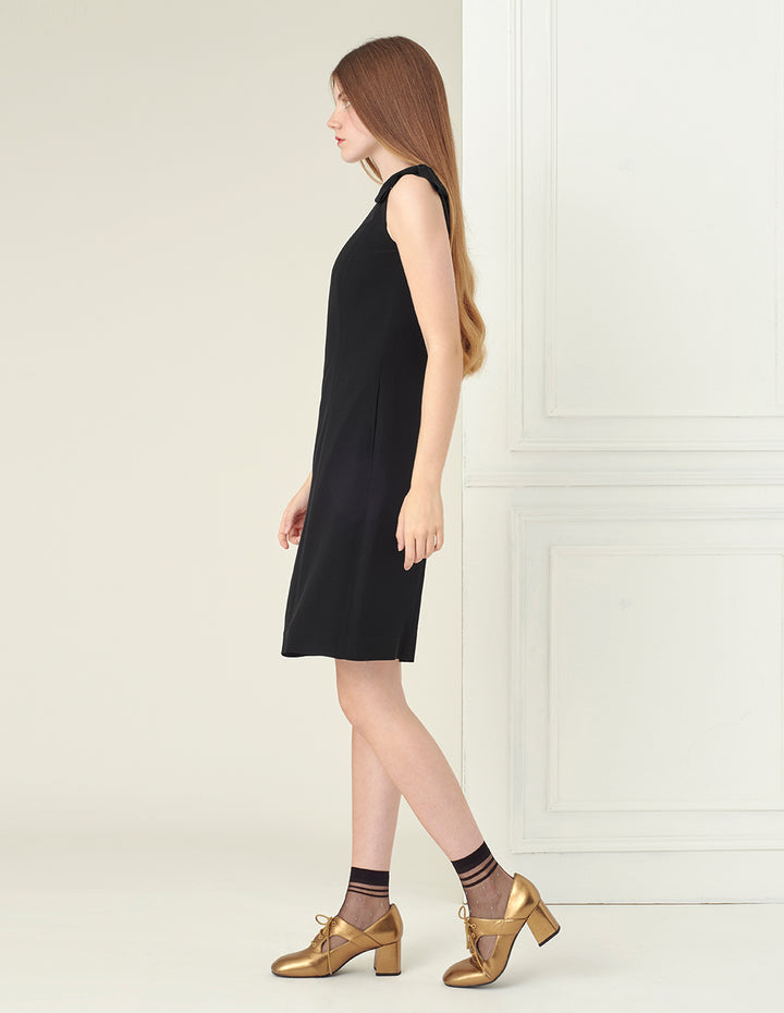 BORA AKSU Off shoulder black tie dress