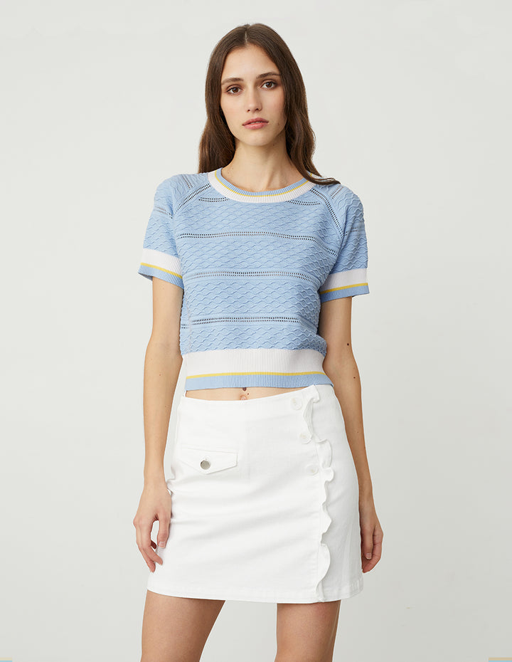 BORA AKSU One Pocket Frill Mini Denim Skirt