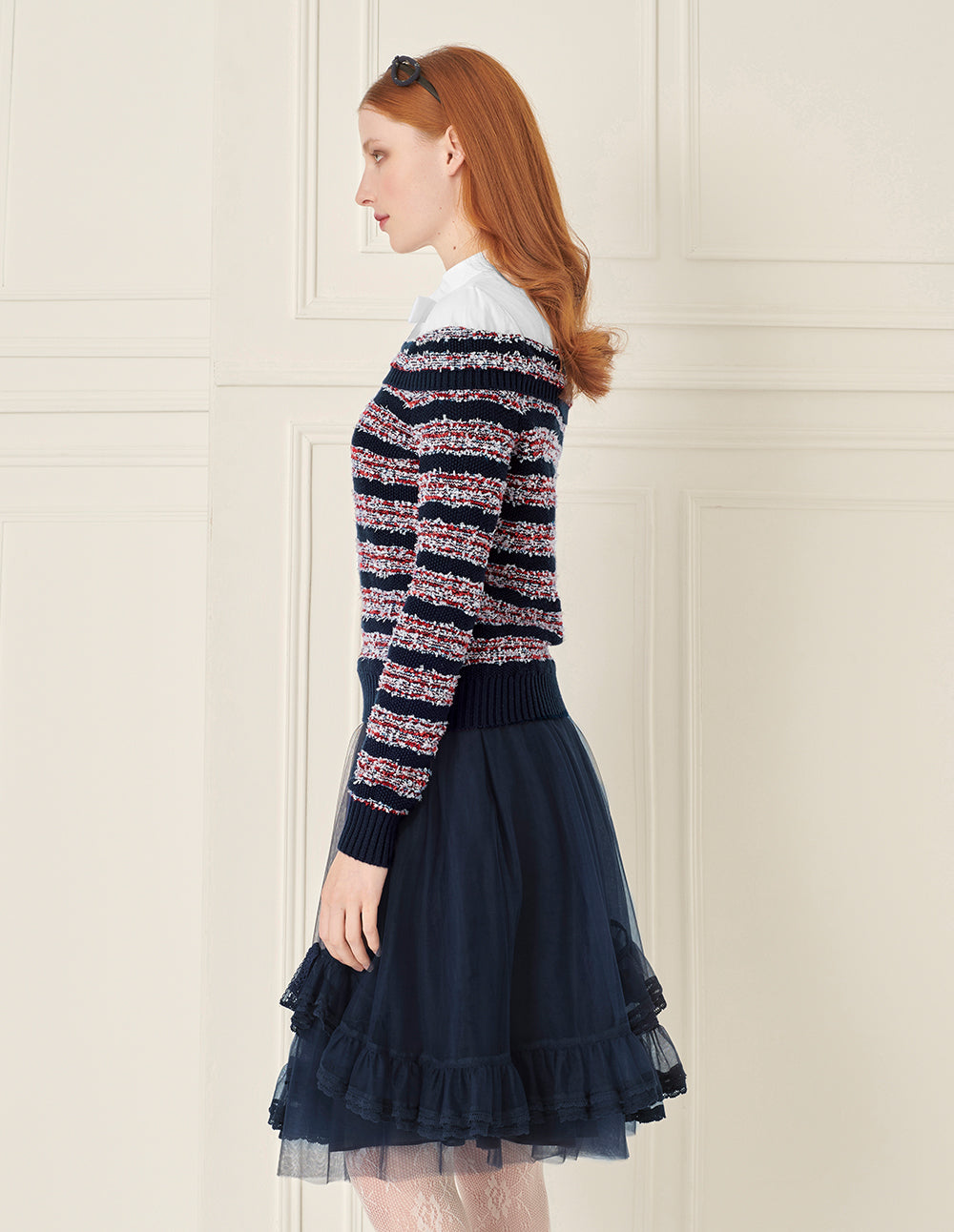 BORA AKSU Layered Mesh Patchwork Skirt